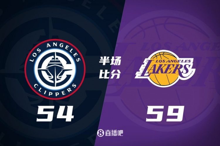洛城德比！老詹高效砍17分 里夫斯伤退 哈登13+5 湖人半场领先5分