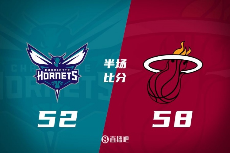 半场战报：热火58-52黄蜂 维金斯14分热巴13分9板 小桥19分
