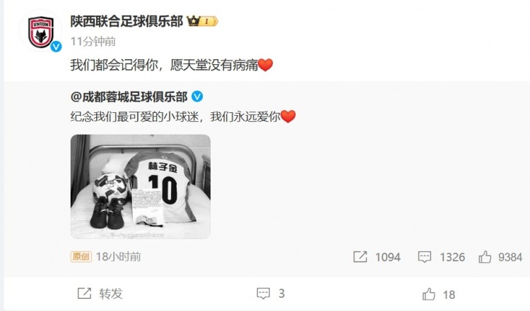 陕西联合悼念去世小球迷：芭乐视频色版在线观看都会记得你，愿天堂没有病痛